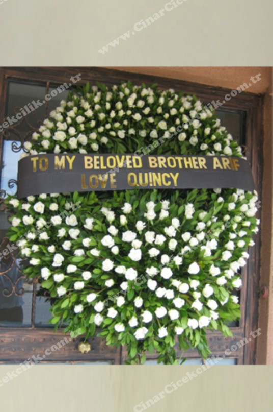 Huruz - Beyaz Gül Cenaze Çelengi