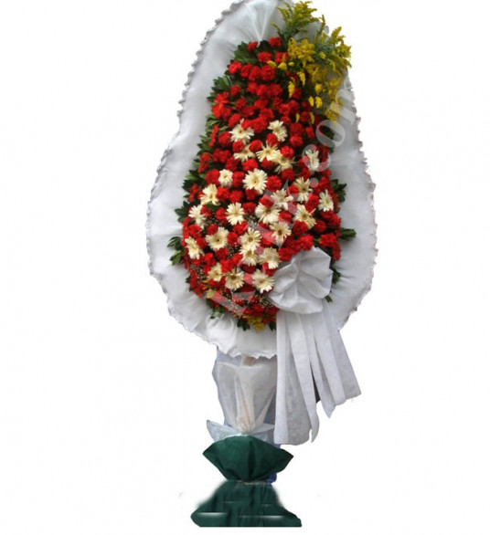 Tek Katlı Beyaz Kırmızı Düğün Nikah Çiçeği