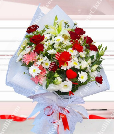 Kalbim Senin Karışık Çiçek Buketi C-BUK159