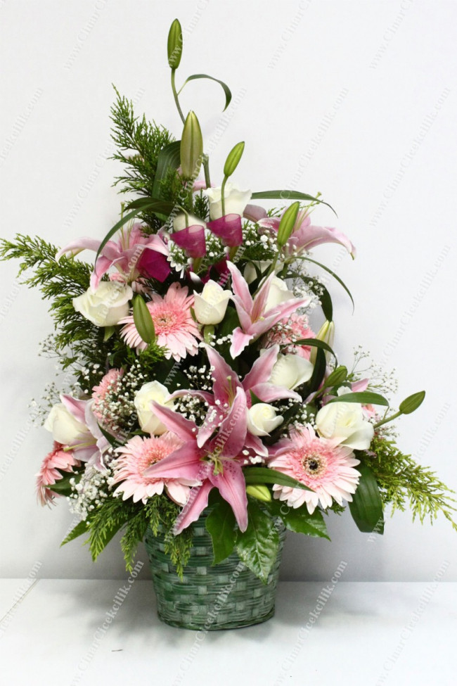 Ask Seninle Guzel Pembe Gerbera Liyum Gul Aranjmani Arajman Cicek