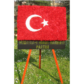 Türk Bayraklı Arma Cenaze Çiçeği 