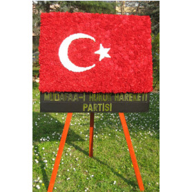 Türk Bayraklı Arma Cenaze Çiçeği 