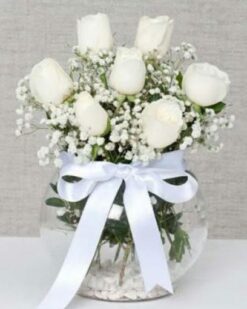 Aynı Gün Hızlı Teslimat'' Gözde Düşler 7 Beyaz Gül C-SER118