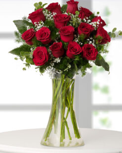 15 Kırmızı Gül  Çiçek Sepeti Gönder