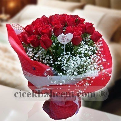 Aşk Büyüsü Kırmızı 25 Adet Gül Buketi - Görsel 3