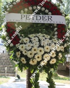 Beyaz, Kırmızı Cenaze Merasim Çelenği