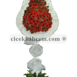 Tek Katlı Kırmızı Düğün Açılış Nikah Çiçekleri