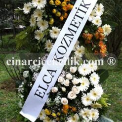 Beyaz Gerbera Gül Düğün Nişan Ferorje Çiçekleri
