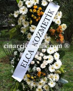 Beyaz Gerbera Gül Düğün Nişan Ferorje Çiçekleri