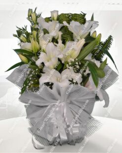 Beyaz Süpriz lisyantus Lilyum Buketi C-BUK150