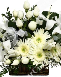 Beyaz Sevgi Lilyum ve Gül C-AR135