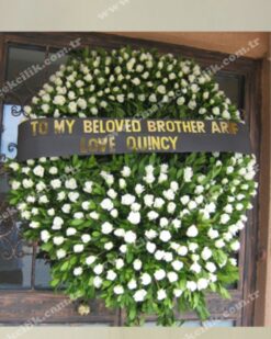 Huruz - Beyaz Gül Cenaze Çelengi