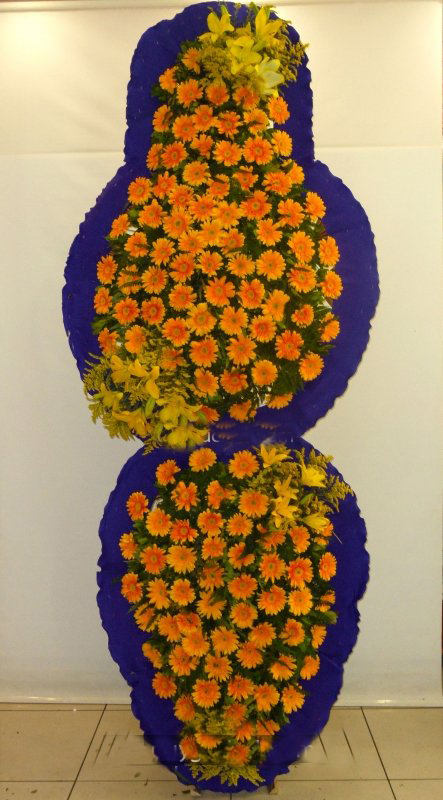 Düğün Açılış Nişan Çelenk Çift Katlı Turuncu - Görsel 2