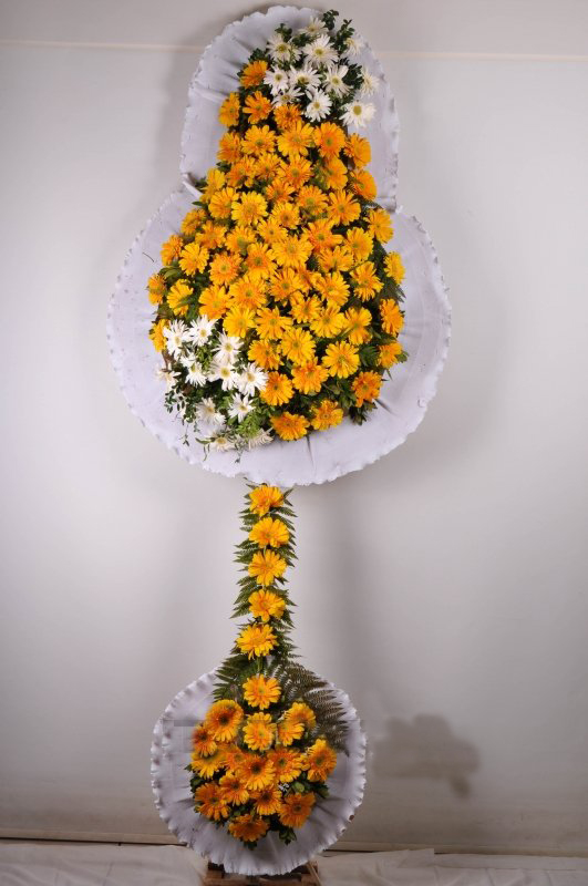 Çift Katlı Sarı Ayaklı Düğün Açılış Nişan Çelenk - Görsel 2