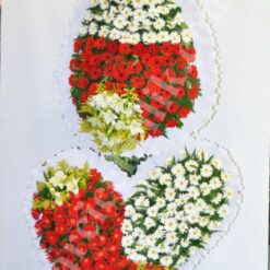 3 Göbekli Kırmızı Beyaz Düğün Açılış Nikah Çiçekleri