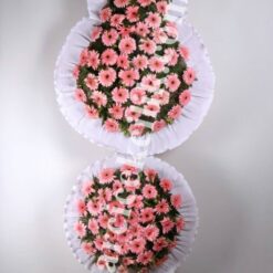 3 Katlı Pembe Düğün Açılış Nikah Çelenk Çiçekleri