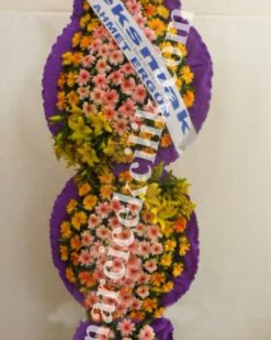 3 Katlı Turuncu Pembe Düğün Açılış Nikah Çiçekleri