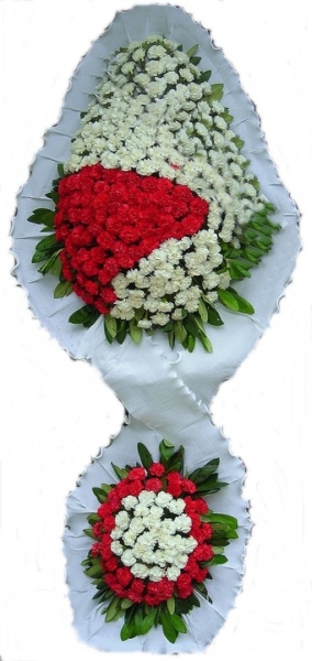 Düğün Açılış Nikah Çiçekleri Çift Katlı Kırmızı Beyaz - Görsel 2