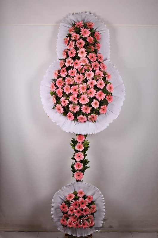 Düğün Açılış Nikah Çelenk Çiçekleri Pembe Beyaz - Görsel 2