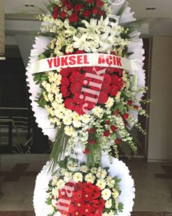 Düğün Açılış Nikah Çelenk Çiçekleri Kırmızı Gül