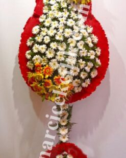 Beyaz Gerbera Sarı Lilyum Düğün Nişan Açılış Çelenkleri