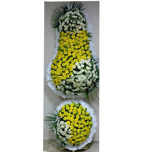 Sarı Beyaz Düğün Nişan Açılış Çelenk - Görsel 2