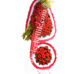 Çift Katlı Kırmızı Gerbera Düğün Nişan Çelenkleri