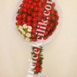 Çift Katlı Kırmızı Beyaz Düğün Nişan Açılış Çiçekleri