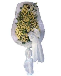 Tek Katlı Beyaz İnci Düğün Açılış Nikah Çelenkleri