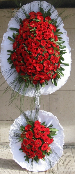 Çift Katlı Kırmızı İnci Düğün Acılış Nişan Çelenk - Görsel 2