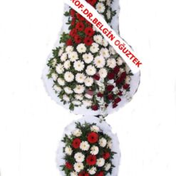 Çift Katlı Kırmızı Beyaz Düğün Nişan Çiçeği