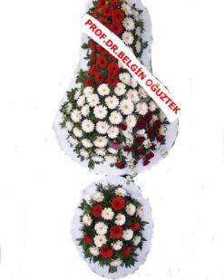 Çift Katlı Kırmızı Beyaz Düğün Nişan Çiçeği