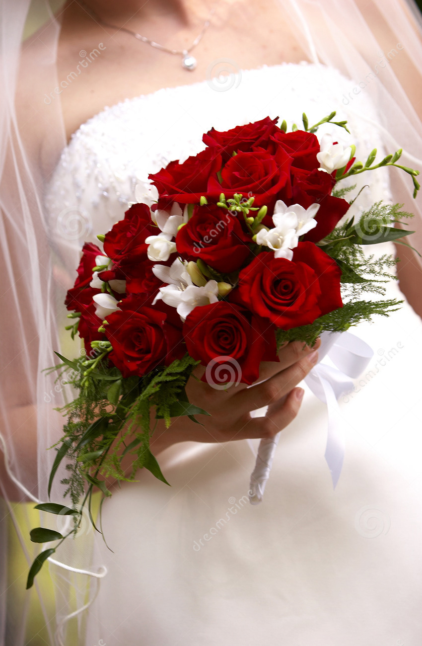 Kırmızı Gül Model Gelin Buketleri Sakmalı - Görsel 2