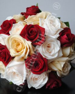Kırmızı Beyaz Somon Renk Gelin Buketleri