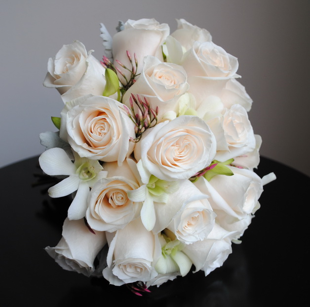 Somon Renkli Gül Gelin Buketi - Görsel 2