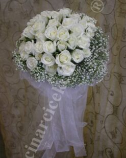 Işıltı Beyaz Gül Gelin Buketleri