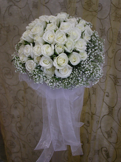 Işıltı Beyaz Gül Gelin Buketleri - Görsel 2