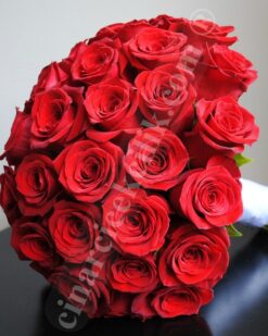 Kırmızı Gül Gelin Buketi Yuvarlak