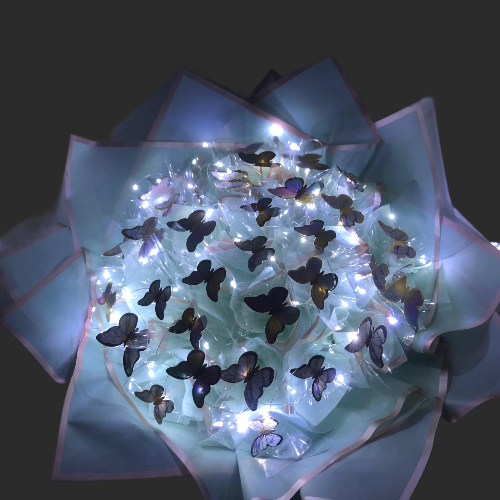 Kelebek Buketi Renkli Led Işıklı - Görsel 6