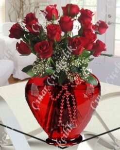 Kalp Güzeli 15 Kırmızı Gül C-KLP123