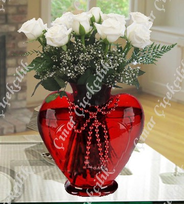 Kalbimin Sahibine 9 Beyaz Gül C-KLP119