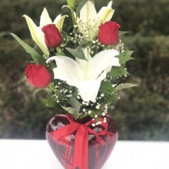Kırmızı 3 Gül Zambak - Red Lovers
