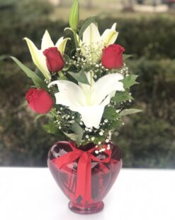 Kırmızı 3 Gül Zambak - Red Lovers