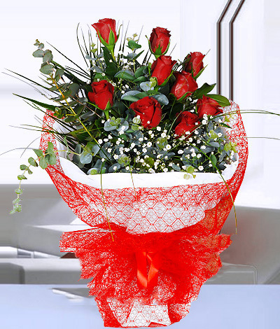 Sevgilim 9 Kırmızı Gül Buketi C-BUK101 - Görsel 2