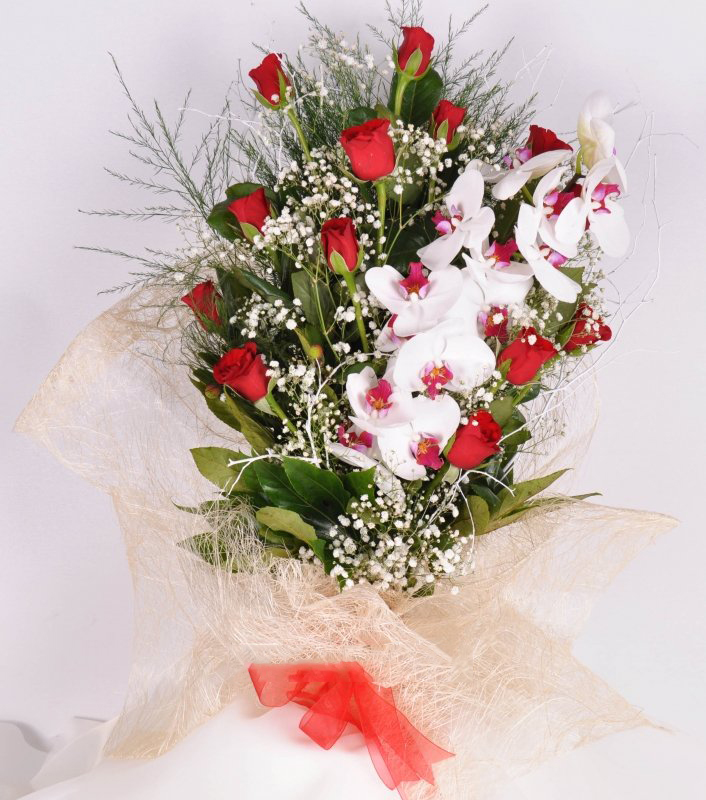 Kalbim Senin Orkide Kırmızı Gül Buketi C-BUK158 - Görsel 2