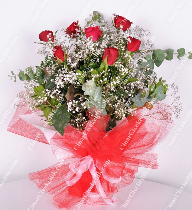 Sevdiğim 7 Kırmızı Gül Buketi C-BUK105