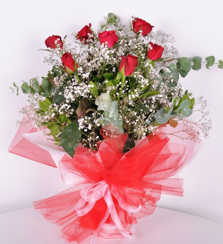 Sevdiğim 7 Kırmızı Gül Buketi C-BUK105 - Görsel 2