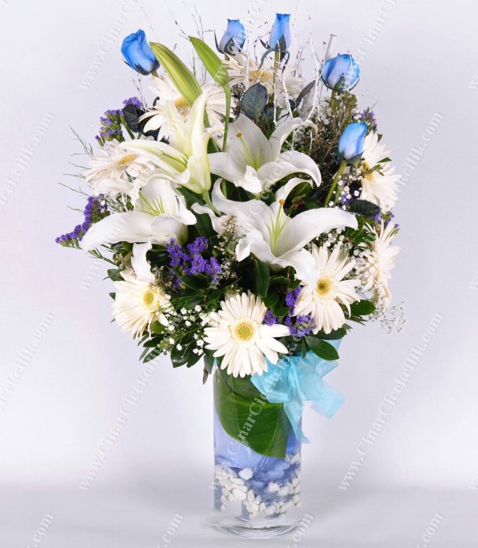 Kalbimin Sultanı Mavi Gül ve Lilyum C-AR138 - Görsel 2