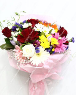 Ankara Çiçekçi - Özel Tasarım Renkli Mevsim Çiçeği Buketi