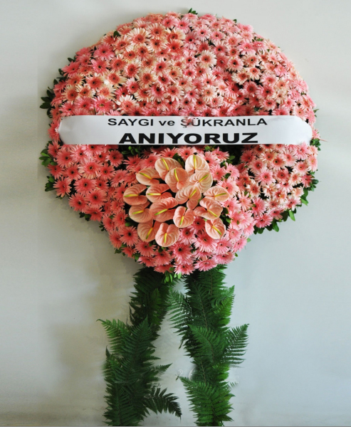 Pembe Göbekli Cenaze Çelenği - Görsel 2